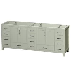 Sheffield 83 in. W x 21.5 in. D x 34.25 in. H Double Bath Vanity Cabinet without Top in Light Green