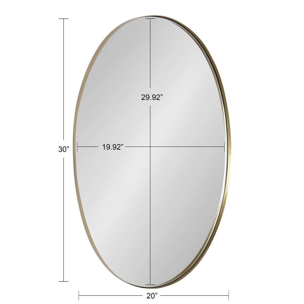 Midcentury Oval Gold Iron Vanity Mirror 24x34.7 Inches