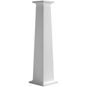 11-5/8 in Bottom Width to 7-5/8 in Top Width x 6 ft. H Square Tapered Smooth PVC Column Wrap Kit Standard Capital & Base