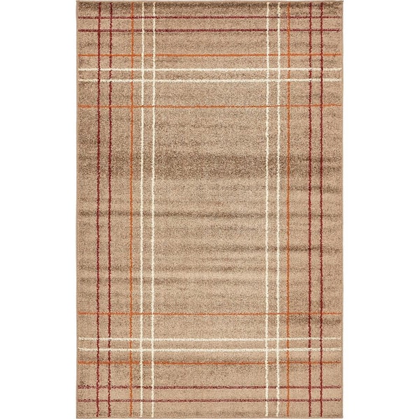 Unique Loom Autumn Heritage Light Brown 5' 0 x 8' 0 Area Rug