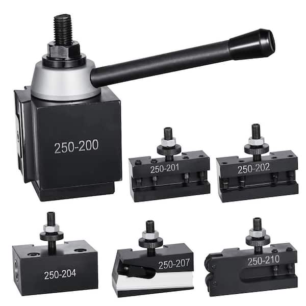 Quick Change Tool Post Set 6 Pcs Includes Lathe Tool Holders Wedge Type Tool Post for Metal Lathe 10in.-15in. Swing