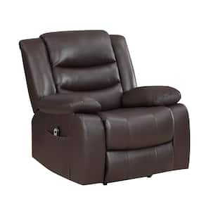 Cruz Dark Brown Faux Leather Power Lift Recliner