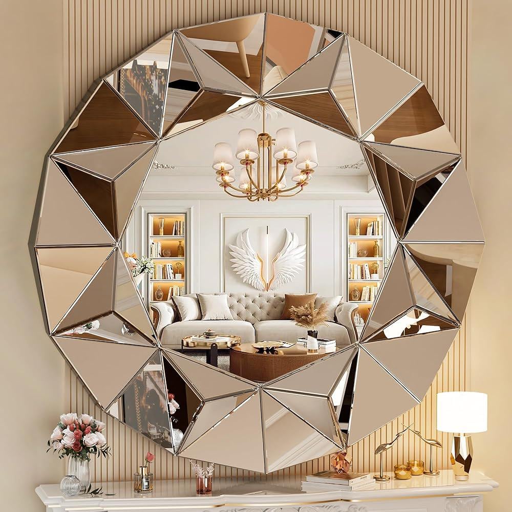 LuxenHome 22.25 in. W x 22.25 in. H 3-Piece Gold Metal Round