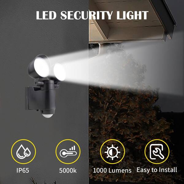 Everyday Home, Dual Head Motion Sensor LED Wireless Security Light- Outdoor Porch, Deck, Window Adjustable Light, Battery Powered- By Stalwart Security- Black Everyday Home, Dual Head Motion Sensor LED Wireless Security Light- Outdoor Porch, Deck, Window Adjustable Light, Battery Powered- By Stalwart Security- Black