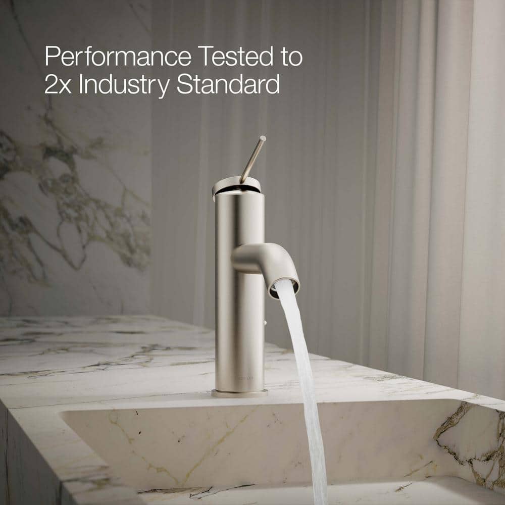 Components Brushed Nickel Single-Handle Low-Arc Bathroom Faucet