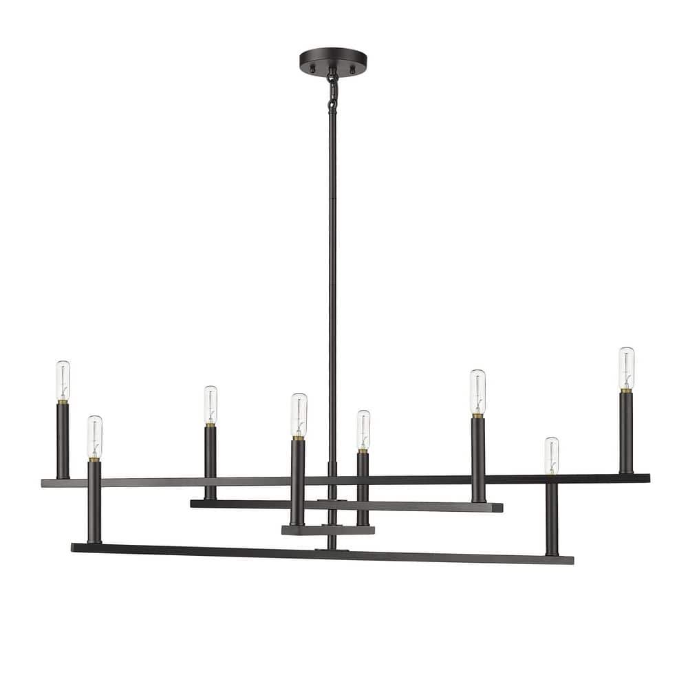 Hale Black 42" Steel 8-Light Candle Style Chandelier