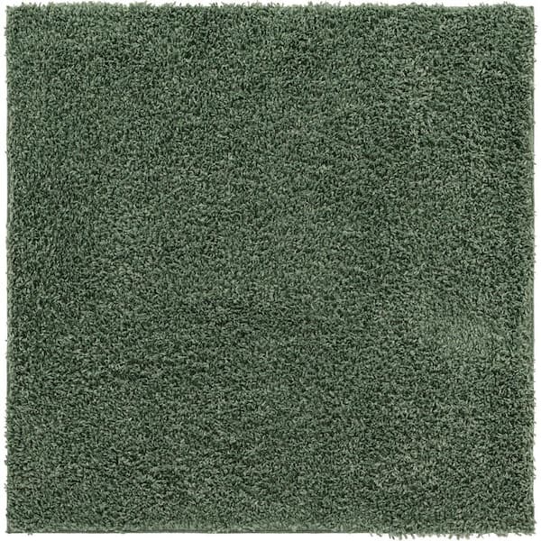 Unique Loom Davos Shag Sage 5 ft. Square Area Rug