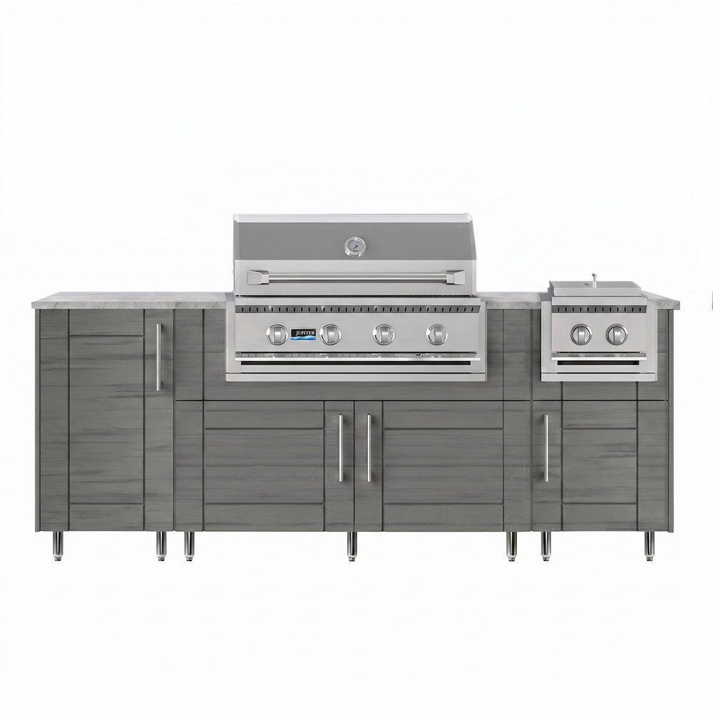 Golden Sky 86.5 in. W 4-Burner Propane Grill Island in Sanibel Dark Ash Gray with Side Burner, Cabinet price history on PriceWatchPro