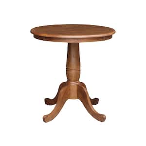 30 in. Bourbon Oak Round Pedestal Dining Table
