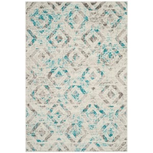 Skyler Ivory/Blue 6 ft. x 9 ft. Geometric Area Rug