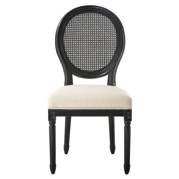Unbranded Jacques Antique Black Oval Back Side Chairs (Set of 2)