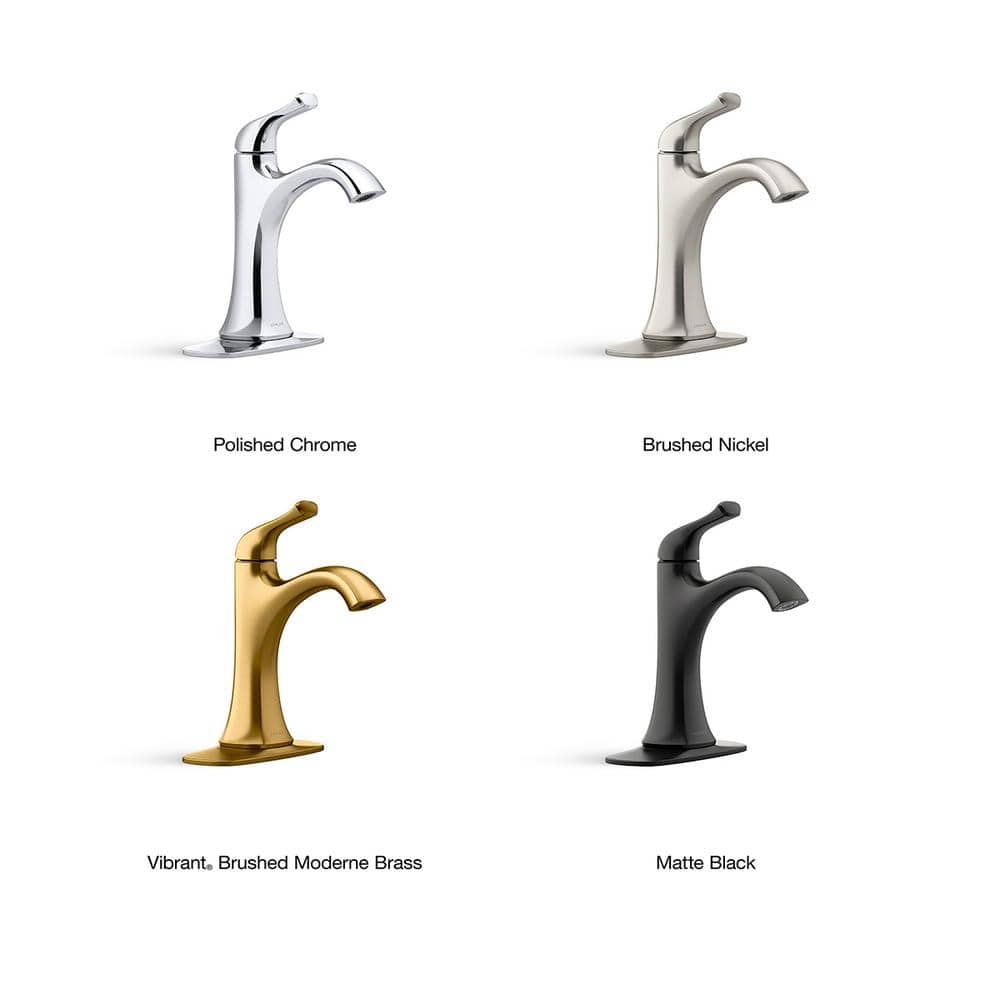 Vibrant Brushed Moderne Brass Single Handle Bathroom Faucet