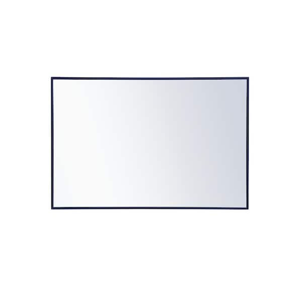 Unbranded Large Rectangle Blue Modern Mirror (42 in. H x 28 in. W)