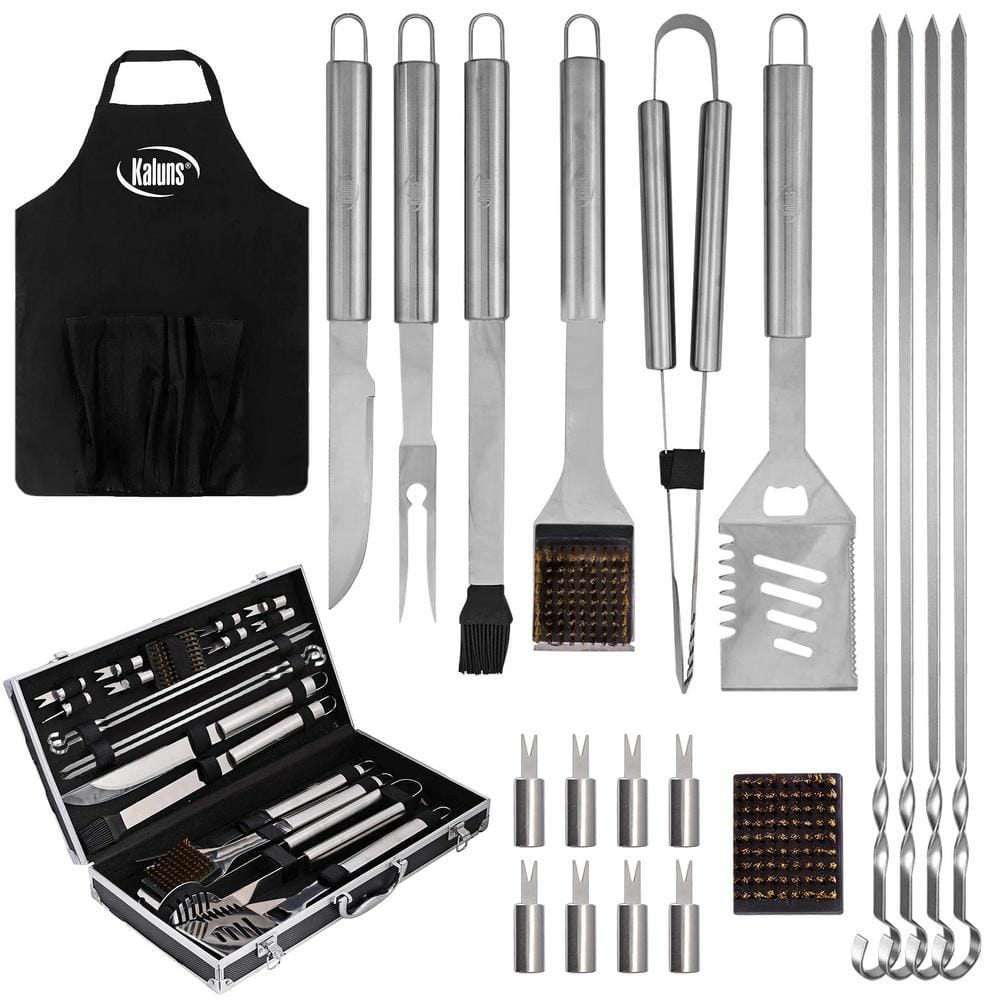 Kaluns Deluxe 21-Piece Heavy-Duty Stainless-Steel BBQ Tool Set K-GS21-HD