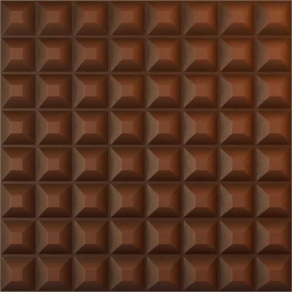 Ekena Millwork 19 5/8 in. x 19 5/8 in. Bradford EnduraWall Decorative 3D Wall Panel, Aged Metallic Rust (12-Pack for 32.04 Sq. Ft.)