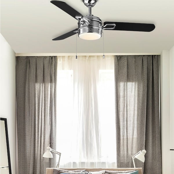 Stillmore 52 in. Integrated LED Chrome Ceiling Fan with Light Kit
