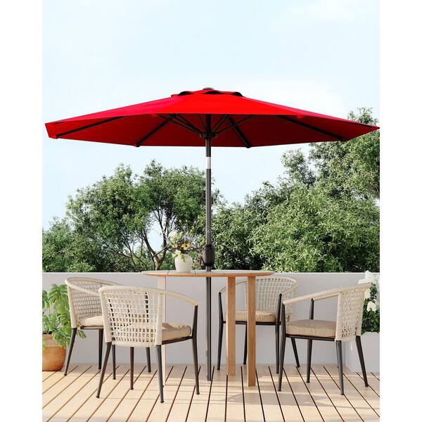 9 ft aluminum patio umbrella in quarry red PURPLE LEAF Cantilever 9' X 12' Large Double Top, Terra The Pure Garden 9 foot Auto Crank Aluminum Patio Umbrella is ideal for your patio Lancaster Table & Seating 9'