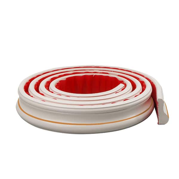 Wellco 1.6 in. x 0.6 in. x 118 in. Flexible PVC Moulding Trim Self-Adhesive Picture Frame Corner for Wall Decor, White and Gold