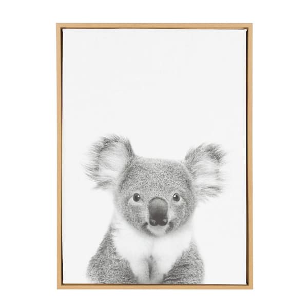 Kate and Laurel 33 in. x 23 in. "Koala II" by Tai Prints Framed Canvas Wall Art