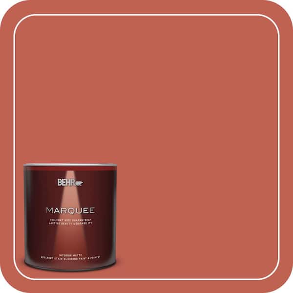 BEHR MARQUEE 1 qt. #190D-6 Red Jalapeno Matte Interior Paint & Primer