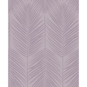 Lilac Glass Beaded Persei Palm Paper Unpasted Nonwoven Wallpaper Roll 57.5 sq. ft.