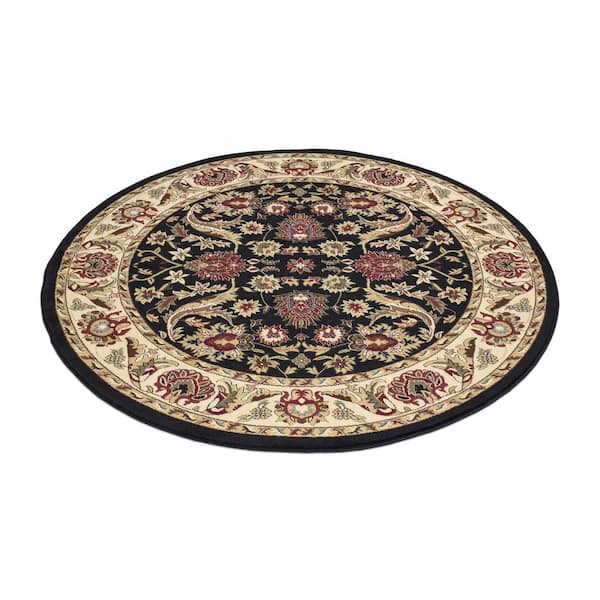 Ankara Sultanabad Black 5 ft. Round Area Rug