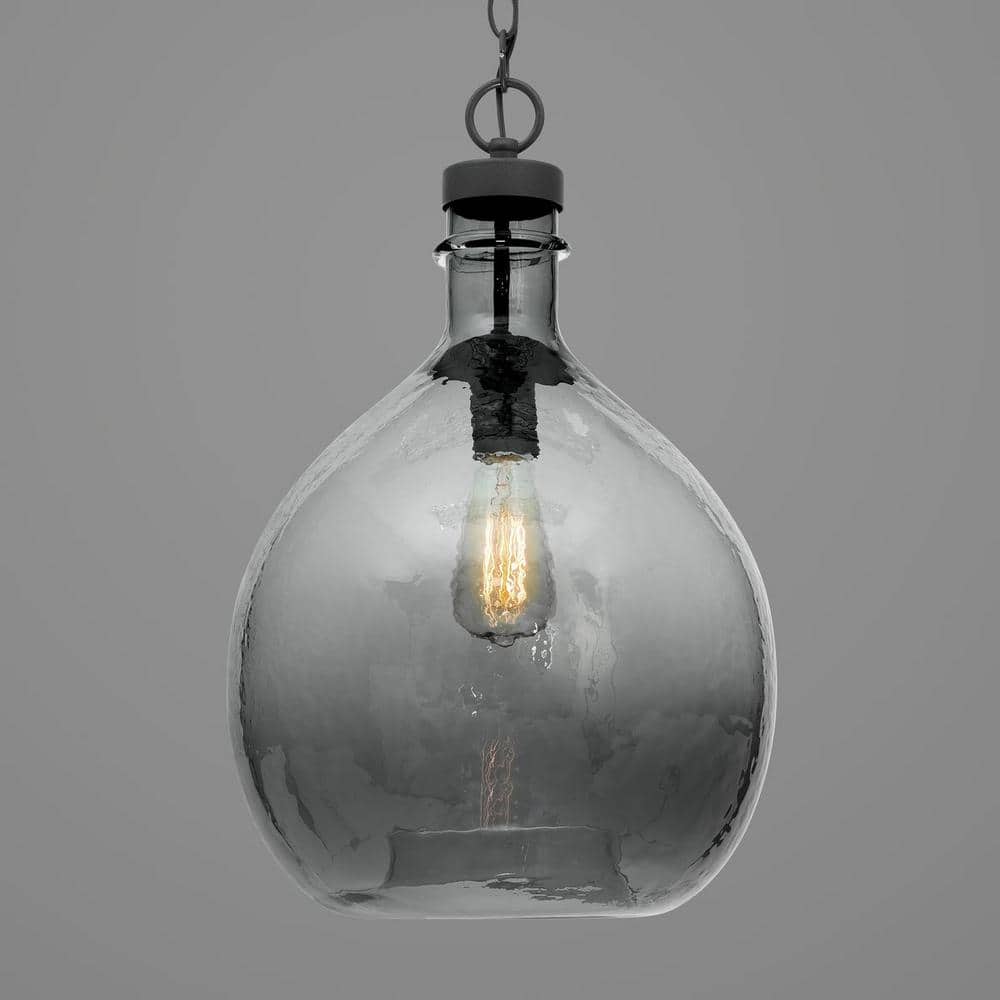 Antique Bronze Glass Farmhouse Pendant Light