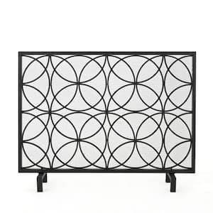 Valeno Black Iron 3-Panel Fireplace Screen