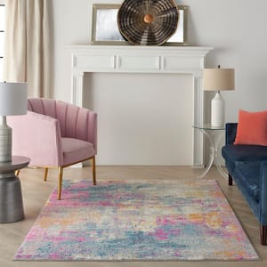 Passion Ivory/Multi 4 ft. x 6 ft. Abstract Contemporary Area Rug