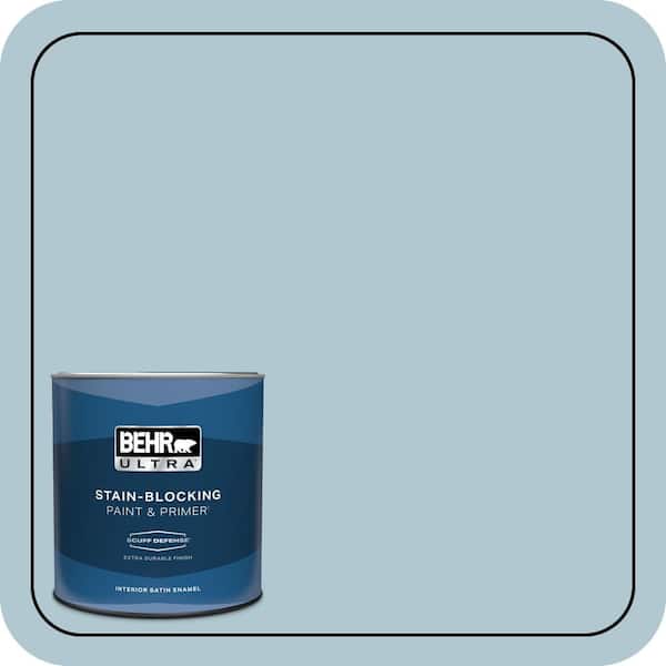 BEHR ULTRA 1 qt. #T15-8 Elusive Blue Extra Durable Satin Enamel Interior Paint & Primer