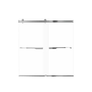 Brianna 60 in. W x 62 in. H Sliding Frameless Shower Door in Polished Chrome with Clear Glass