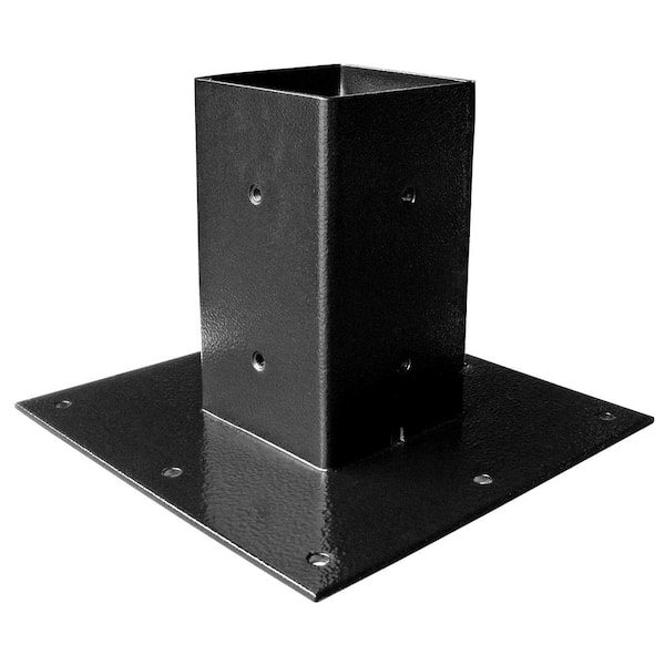 Mail Boss Galvanized Steel Surface Mount Baseplate, Black