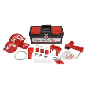 Valve Lockout Tagout Kit with Aluminum Safety Padlocks in Toolbox