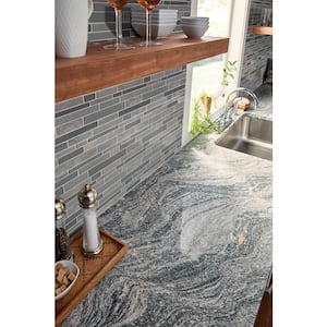 Smoky Alps Interlocking 12 in. x 12 in. x 8mm Textured Glass/Stone Mesh-Mounted Mosaic Tile (9.7 sq. ft. / case)