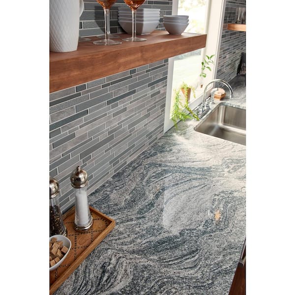 Smoky Alps Interlocking 12 in. x 12 in. x 0.38 in. Glass/Stone Mesh-Mounted Mosaic Wall Tile (0.97 sq. ft./each)