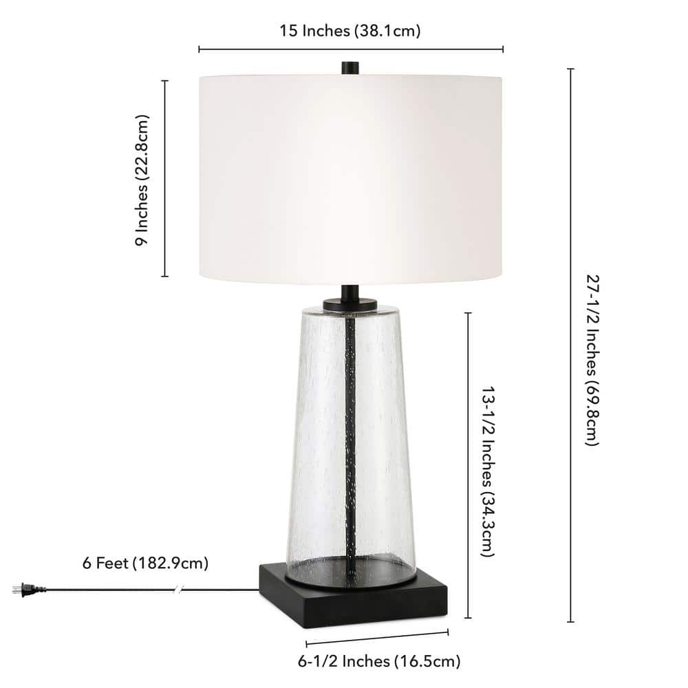Kids' Voice-Controlled Tripod Lamp with Black Linen Shade
