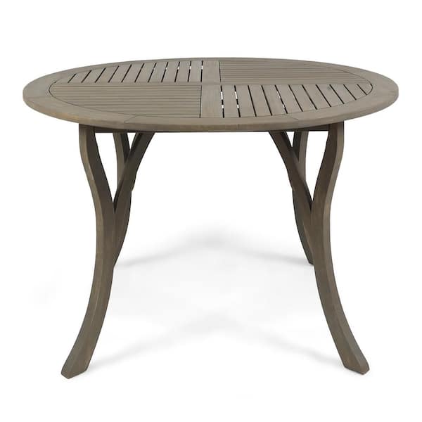 maocao hoom Classic Gray Wood Outdoor Dining Table