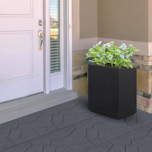 16 in. x 16 in. x ¾ in. Black/Gray Blended Dual-Sided Rubber Paver (9-Pack)