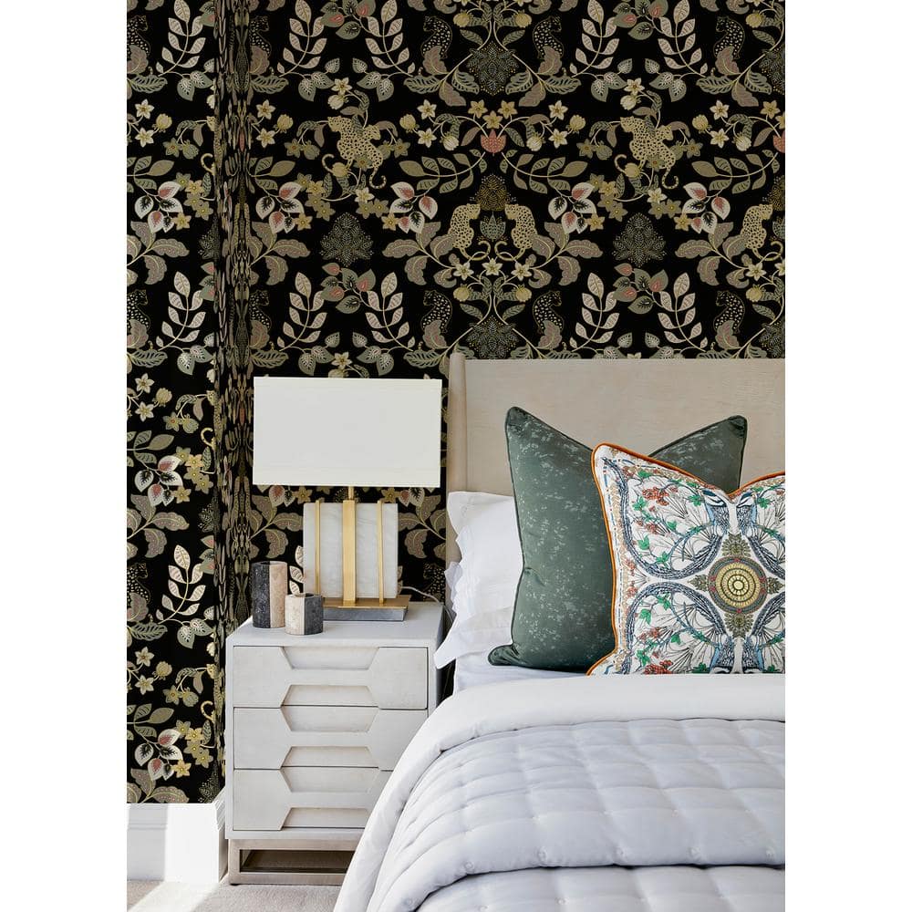 Getty Black and Gold Jungle Damask Non-Pasted Wallpaper