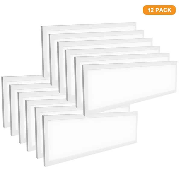 1 ft. x 4 ft. White 4400Lumens Integrated LED Panel Light, 0-10V Dimmable, 3500K-4000K-5000K Selectable 12-Pack