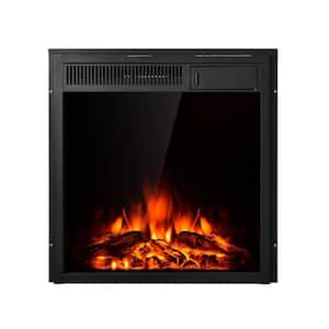 750-Watt/1500-Watt Black Electric Infrared Fireplace Space Heater with Remote Control and 3D Realistic Flames