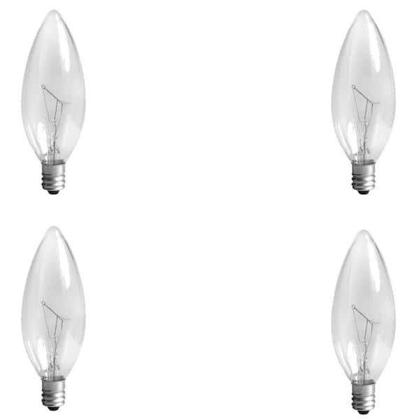 GE 15-Watt Incandescent B8 Blunt Tip Decorative Candelabra Base Clear ...