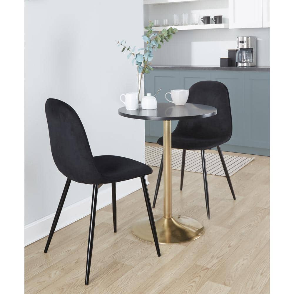 ContempoCraft 28" Gold & Wood Round Bar Height Table
