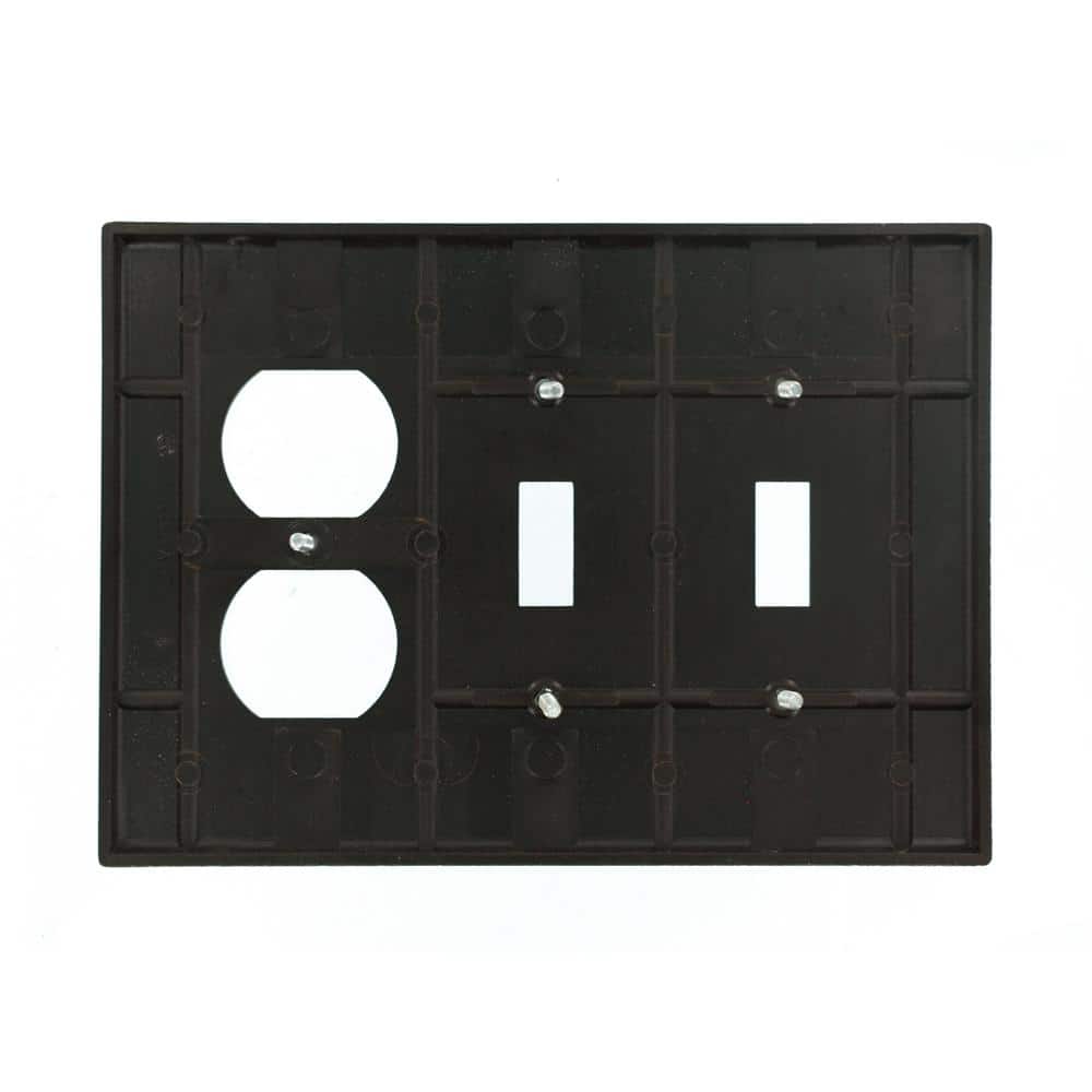 Brown Thermoset 3-Gang 2-Toggle 1-Duplex Wall Plate