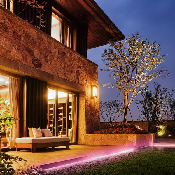 Plug-in Clear and Multi-Color 16.4 ft. LED Path Light with Indoor/Outdoor Custom Light Strip Remote Control