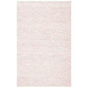 Metro Pink/Ivory 6 ft. x 9 ft. Solid Color Abstract Area Rug