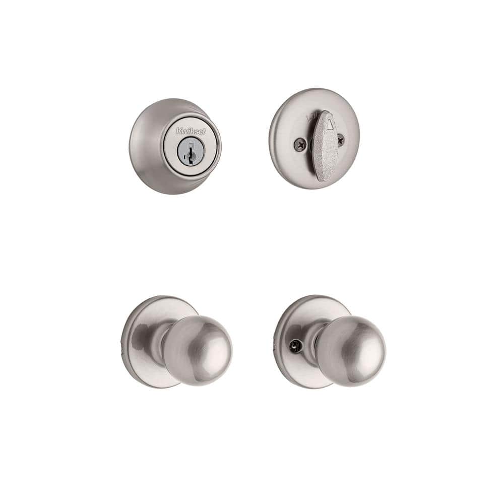 Polo Satin Nickel Passage Door Knob and Single Cylinder Deadbolt Combo Pack featuring SmartKey Security price history on PriceWatchPro
