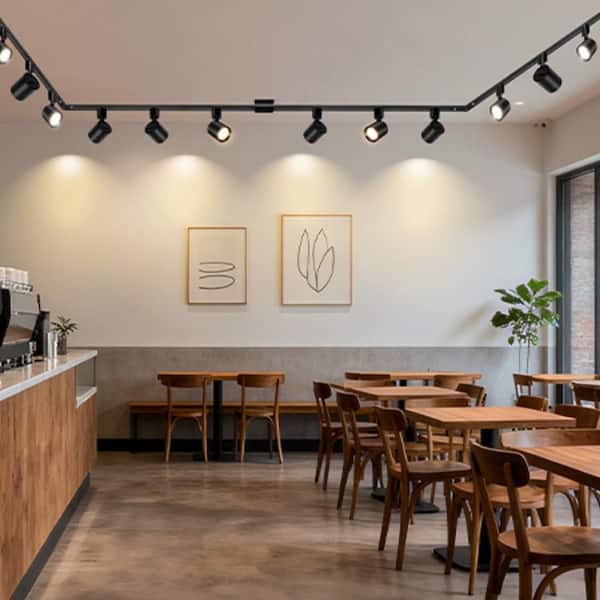 13ft.12-Light Black Integrated LED Ceiling Mounted Hardwired Track Lighting Kit With Cylinder Rotatable Head for Kitchen