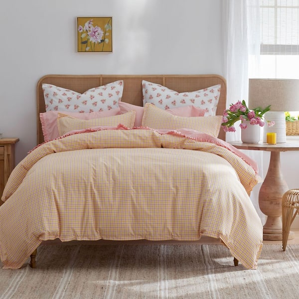 Company Cotton Sunshine & Blooms Plaid Percale Comforter