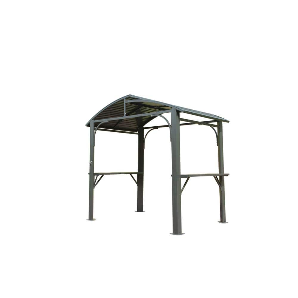 8 ft. x 5 ft. Arc Roof, Outdoor Grill Canopy with Double Galvanized Steel R